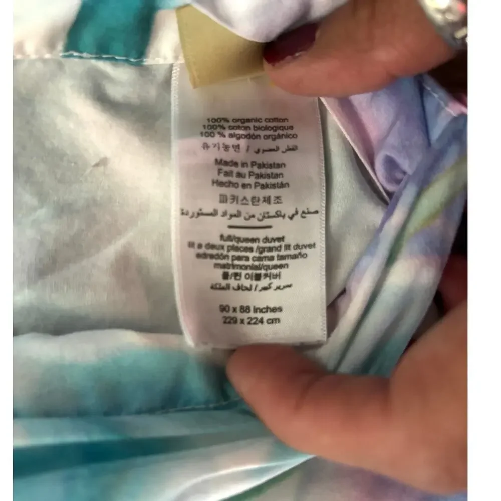 Pottery Barn Soft Floral Duvet Cover Queen Organic Cotton 90